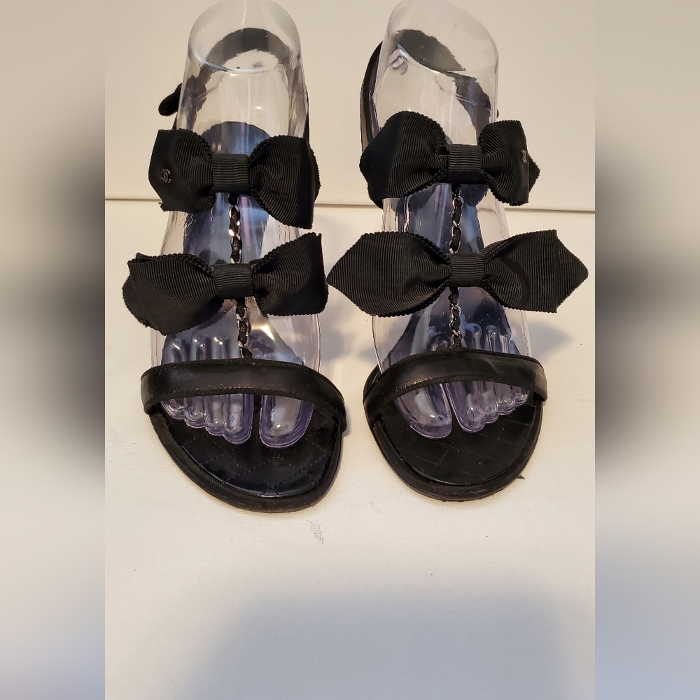 Authentic Chanel 2007 interlocking CC Slingback Sandals - size EU38.5/US 8